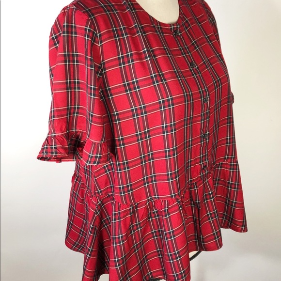 Madewell plaid swing top size large - Picture 2 of 6